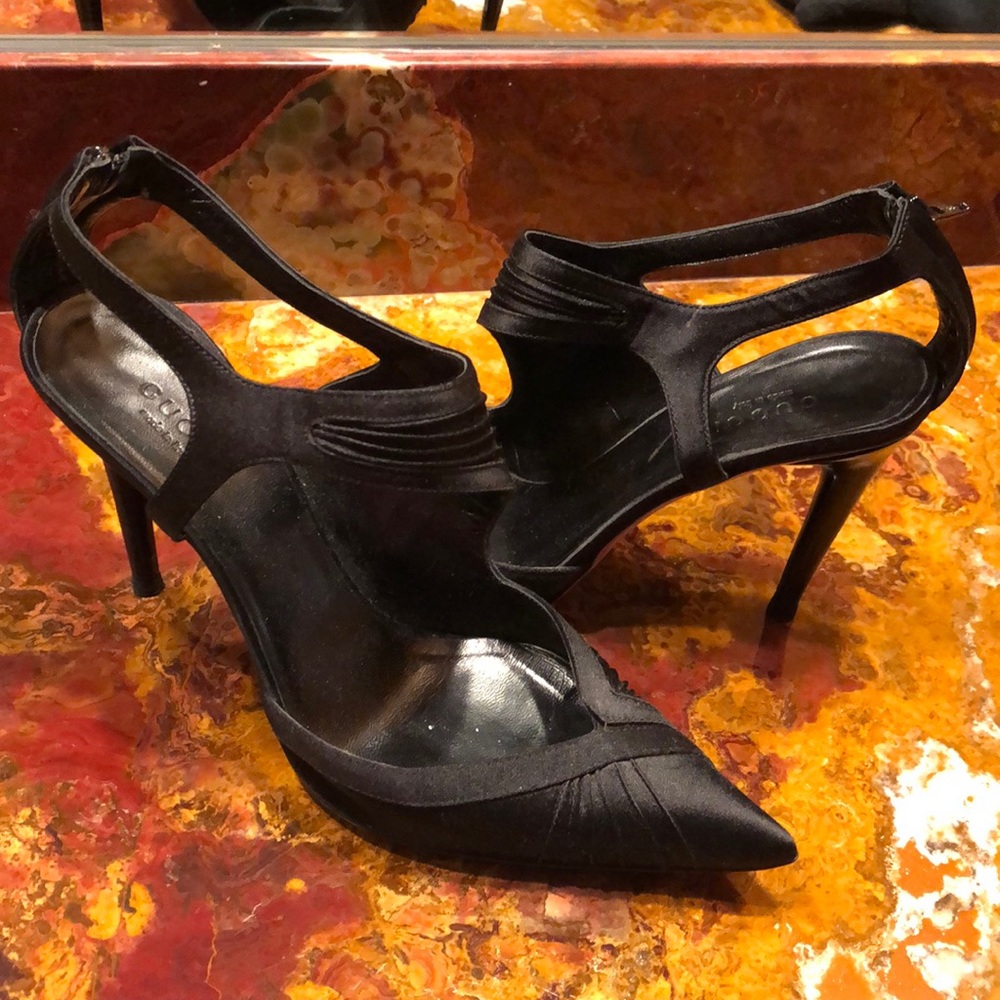 Black Satin Gucci Shoes